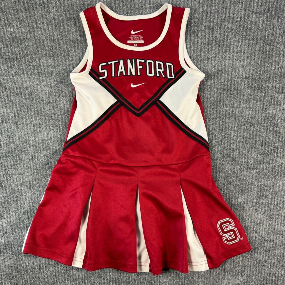 Nike Stanford Cheerleading Dress Red White Pleated Size 6X Gameday Sporty